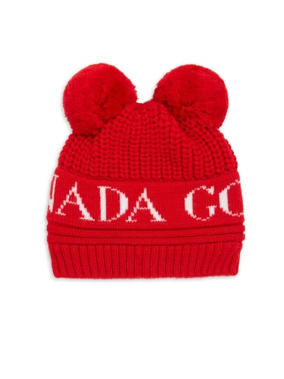 Canada Goose Baby's Double Pom-pom Beanie In Red