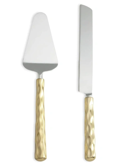 MICHAEL WAINWRIGHT TRURO GOLD CAKE KNIFE & SERVER SET,400015284730