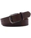 TOMMY HILFIGER MEN'S ENAMEL LOGO ORNAMENT CASUAL LEATHER BELT