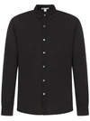 James Perse Matte Stretch Poplin Woven Shirt In Black