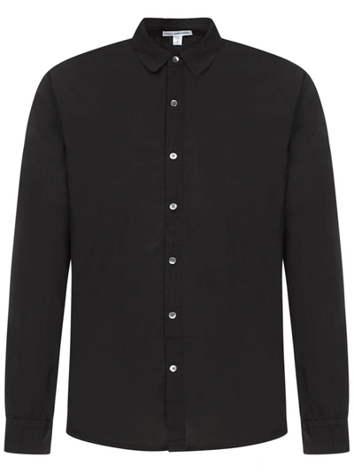 James Perse Matte Stretch Poplin Woven Shirt In Nocolor