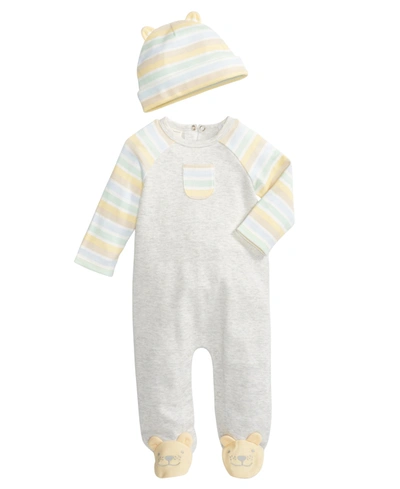 First Impressions Kids' Baby Boys Coverall, Created For Macy's In Light Grey Heather