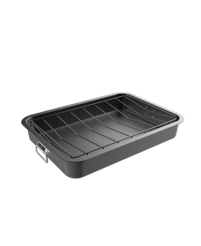 Lavish Home Nonstick Roasting Pan With Rack In Black