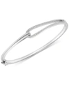 Wrapped Diamond Loop Bangle Bracelet (1/5 Ct. T.w.) In Sterling Silver, Created For Macy's In Sterling Silver