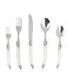 French Home Laguiole 20 Piece Stainless Steel Flatware Set, Service For 4 In White