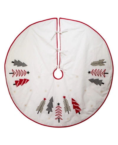 Kurt Adler 50" Tree Embroidered Tree Skirt In Multicolored