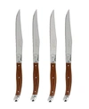 FRENCH HOME LAGUIOLE STEAK KNIVES WOOD GRAIN, SET OF 4