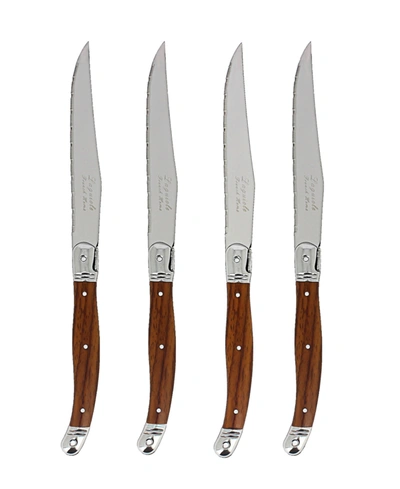 FRENCH HOME LAGUIOLE STEAK KNIVES WOOD GRAIN, SET OF 4