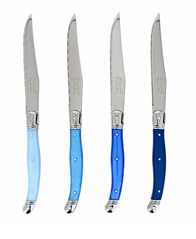 French Home Laguiole Steak Knives, Set Of 4 In Blue