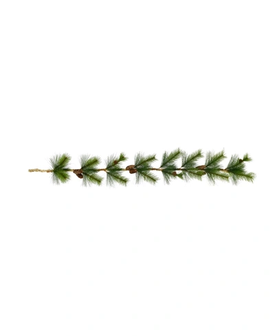 Kurt Adler 4' Needle Pine Rope Garland With Pinecones In Green