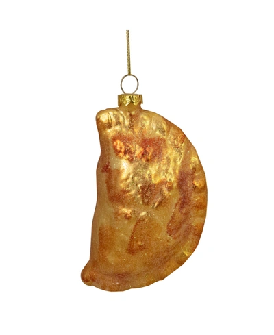 Northlight Golden Tone Glittered European Pierogi Glass Christmas Ornament