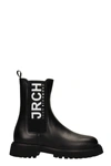 JOHN RICHMOND COMBAT BOOTS IN BLACK LEATHER,12341CPA