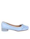 Mm6 Maison Margiela Ballerina In Light Blue Leather In Light Blue