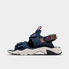 Nike Men's Canyon Adjustable Strap Sandals In Armory Navy/chile Red/light Cognac