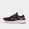 Nike Free Run 2 Sneakers In Dark Beetroot/total Orange-red In Dark Beetroot/white/total Orange