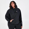 Champion Women's Reverse Weave Logo Hoodie (plus Size) In Pink Beige