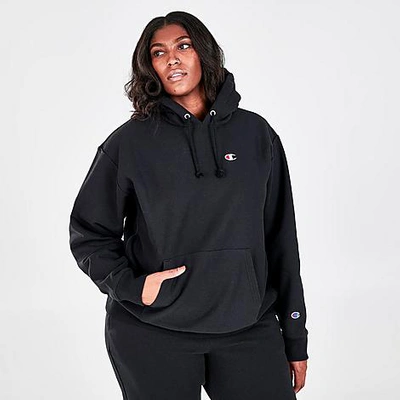 Champion Women's Reverse Weave Logo Hoodie (plus Size) In Pink Beige