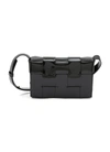 Bottega Veneta Cassette Small Intrecciato Leather Cross-body Bag In Black