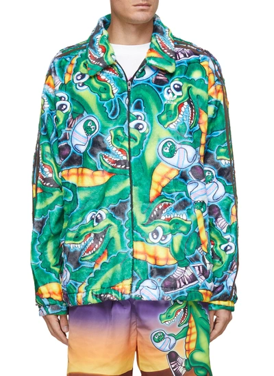Adidas X Kerwin Frost All-over Alligator Graphic Print Zip-up Jacket In Multi-colour