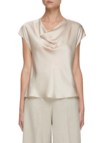 Vince Cowl-neck Sleeveless Blouse In Neutral