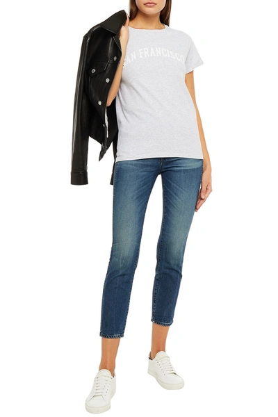 3x1 Cropped Faded High-rise Skinny Jeans In Mid Denim