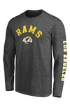 Fanatics Branded Heathered Charcoal Los Angeles Rams Big & Tall City Long Sleeve T-shirt In Heather Charcoal