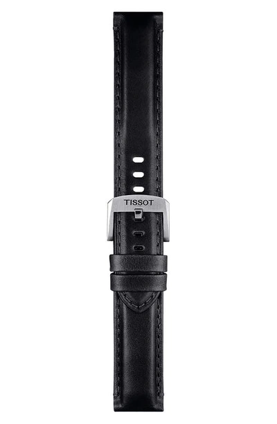Tissot 20mm Leather Watch Strap In Black