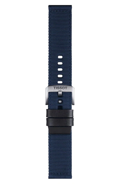 Tissot 22mm Fabric Watch Strap In Blue