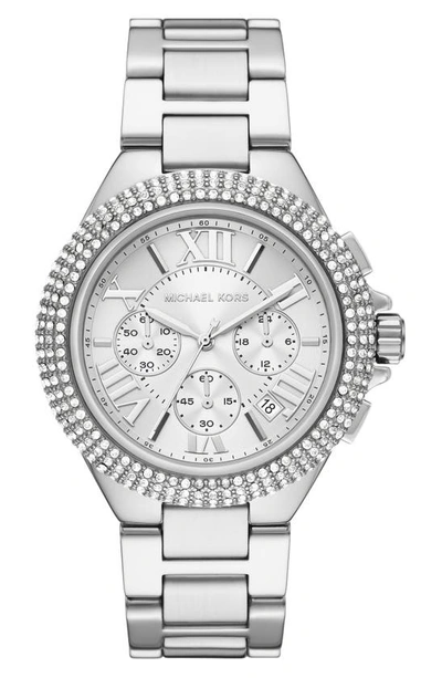 Michael Kors Michael  Camille Pavé Multifunction Bracelet Watch, 43mm In Silver