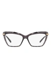 Dolce & Gabbana 53mm Cat Eye Optical Glasses In Transparent Grey