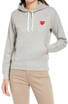 COMME DES GARÇONS PLAY HEART APPLIQUÉ COTTON HOODIE,P1T169