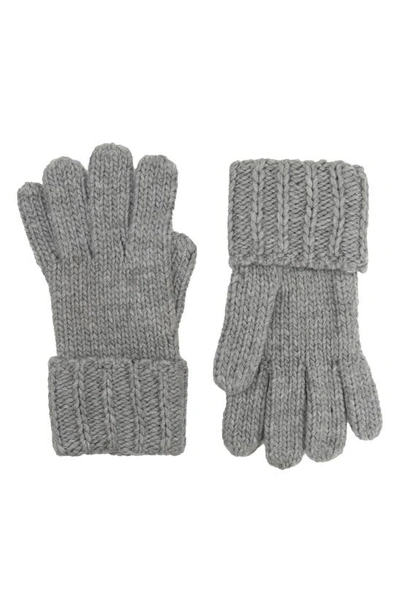 Rebecca Minkoff Ribbed Cuff Gloves In Heather Grey