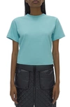 Helmut Lang Debossed Logo Crop Cotton T-shirt In Pool