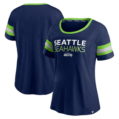 Fanatics Branded College Navy Seattle Seahawks Clean Cut Stripe T-shirt