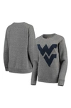 PRESSBOX PRESSBOX HEATHERED grey WEST VIRGINIA MOUNTAINEERS BIG TEAM LOGO KNOBI FLEECE TRI-BLEND CREW NECK SW,3550667