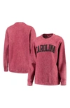 Pressbox Women's Garnet South Carolina Gamecocks Comfy Cord Vintage-like Wash Basic Arch Pullover Sweatshirt In Garnet
