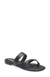 Manolo Blahnik Susa Crisscross Metallic Flat Sandals In Black