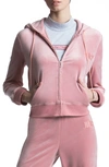 Juicy Couture Classic Logo Velour Hoodie In Blushing Pink