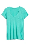 Caslon ® Rounded V-neck T-shirt In Green Marine