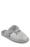 Juicy Couture Faux Fur Lined Slipper In Grey