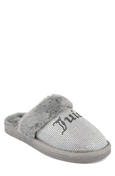 Juicy Couture Faux Fur Lined Slipper In Grey