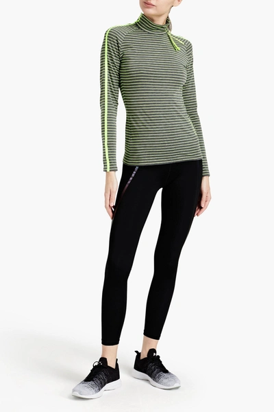 Bogner Striped Stretch-jersey Turtleneck Top In Dark Grey