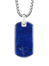 David Yurman Sterling Silver Chevron Lapis Lazuli Tag In Silber