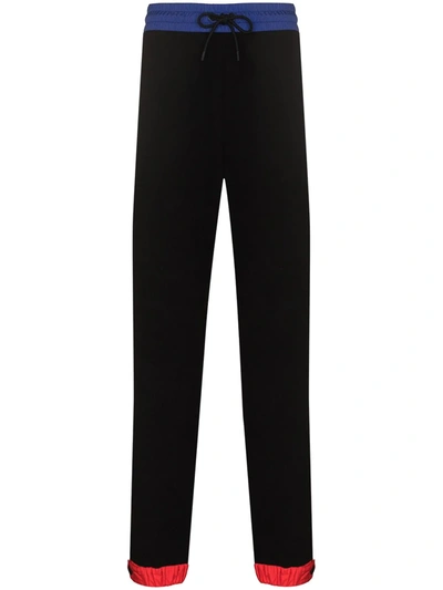 Moncler Men's Color Block Fleece Pants In Black