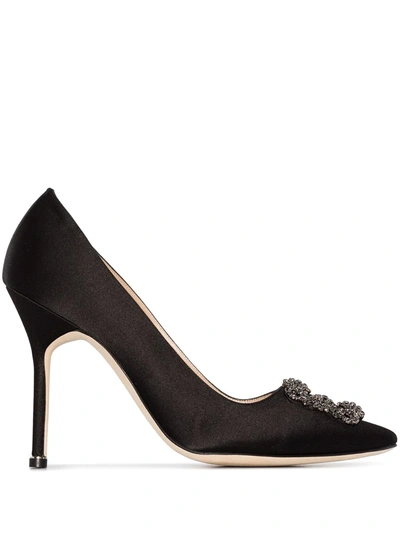 MANOLO BLAHNIK HANGISI 105MM SATIN PUMPS