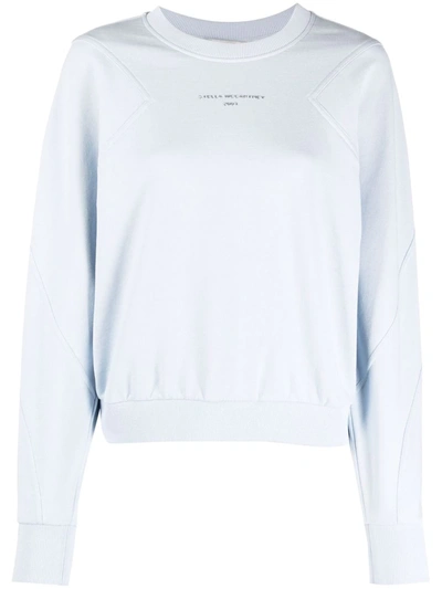 Stella Mccartney Womens Pale Blue Logo-embellished Cotton-jersey Sweatshirt 12