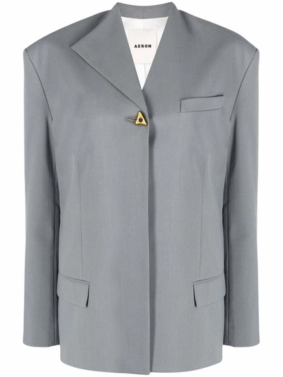 Aeron Miramar - Boxy Blazer With Asymmetric Collar In Grey