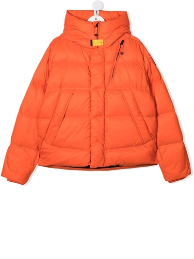 Parajumpers Teen Down Hooded Jacket In Orange