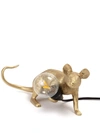 Seletti Lying Down Mouse Lamp In Gold