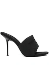 Alexander Wang Sienna Logo-embroidered Padded Jersey Mules In Black